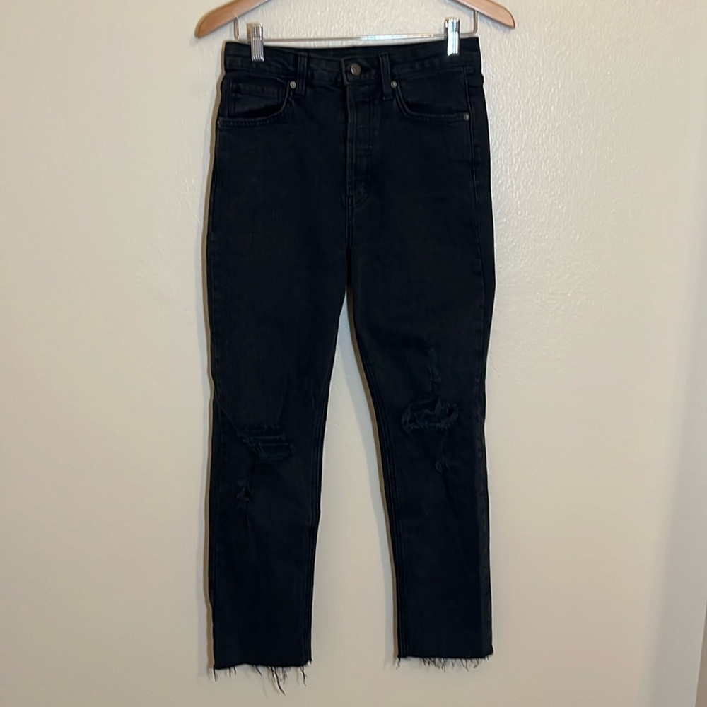 Wild Fable Super High Rise Slim Straight Black Jeans